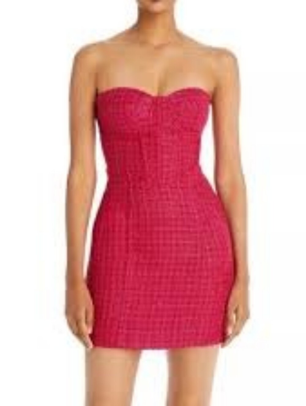 Aqua x Maeve Reilly Tweed Bustier Dress Hot Pink Sz XS NWT